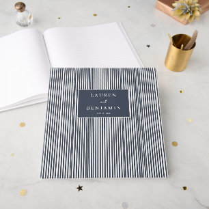 Livre D'or Marine rayée élégante et minimaliste
