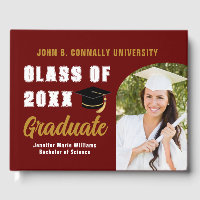 Maroon Gold Class of 2025 Photo Custom Graduation