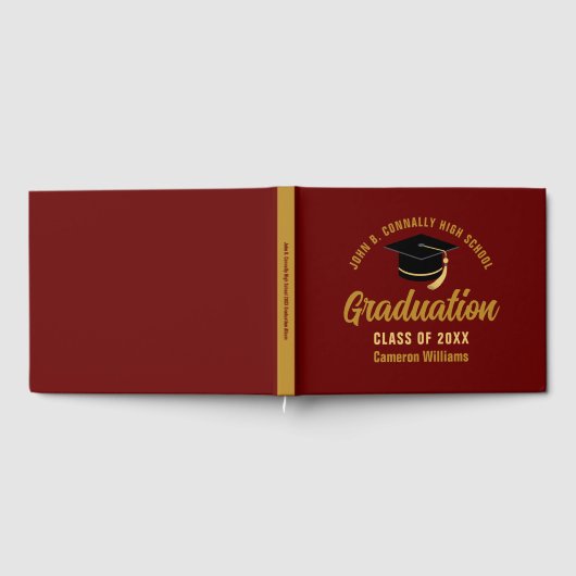 Livre D'or Maroon Gold Graduate Custom 2025 Graduation Party (Complet)