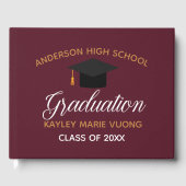 Livre D'or Maroon Gold Graduation Autograph Keepsaké 2025 (Recto)