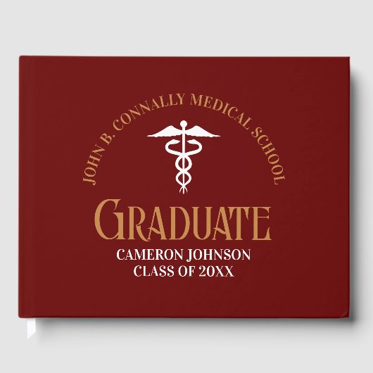 Livre D'or Maroon Gold Médicale School Graduation Party (Recto)