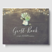 Livre D'or Mason Jar et petits succulents Mariage rustique (Recto)