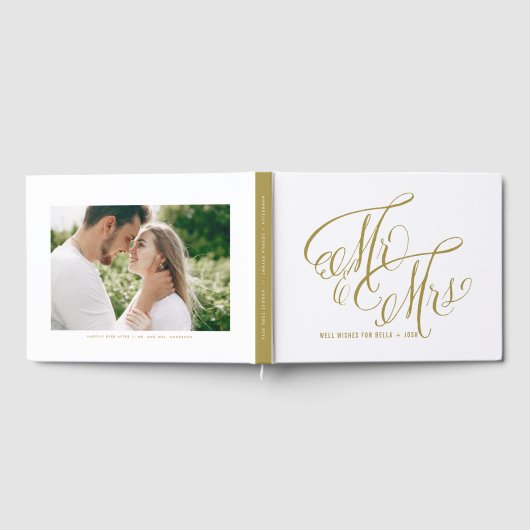 Livre D'or Matte Gold M. & Mme Elegant Script Mariage (Complet)