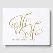 Livre D'or Matte Gold M. & Mme Elegant Script Mariage (Recto)