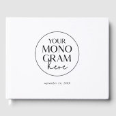 Livre D'or MEGHAN Monogramme noir blanc classique Mariage mod (Recto)