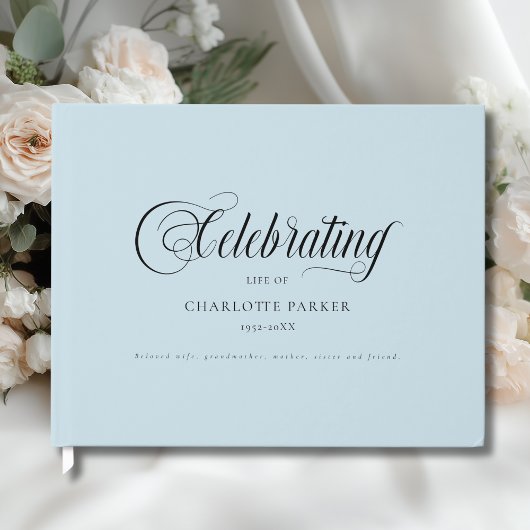 Livre D'or Mémorial "Célébrant la vie de"  Blue