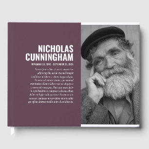 Livre D'or Mémorial de filtre noir blanc photo simple