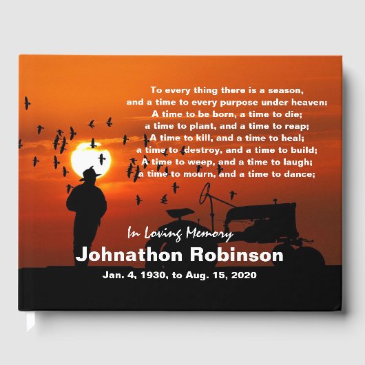 Livre D'or Mémorial des paysans du coucher du soleil "A Time  (Recto)