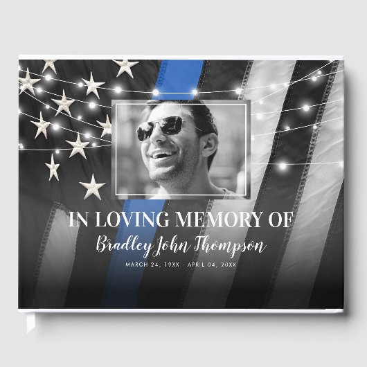 Livre D'or Mémorial du policier | Ligne Bleue fine (Recto)