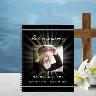 Livre d'or mémorial funérailles photo noir et blan