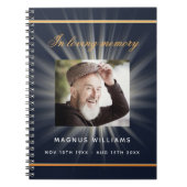 Livre d'or mémorial funéraire bleu or photo (Devant)