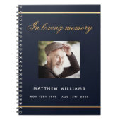 Livre d'or mémorial funéraire bleu or photo (Devant)