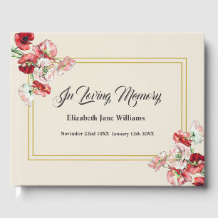 Livre D'or Mémorial funéraire Photos d'aquarelle