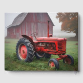 Livre D'or Memorial Red Tractor With Red Old Barn (Verso)