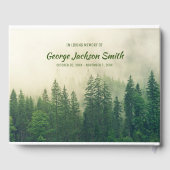Livre D'or Memorial Service Foggy Forest Trees Ajouter votre  (Verso)