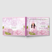 Livre D'or Memorial Service Pink Hydrangea Ajouter Votre Phot (Complet)