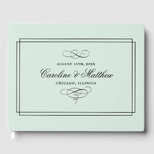 Livre D'or Mention | Black Elegant Wedding Guest Books (Recto)