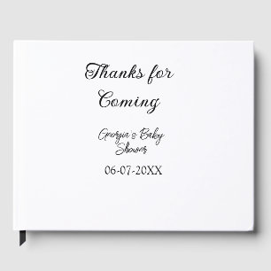 Livre D'or Merci à venir baby shower moderne simple typogr