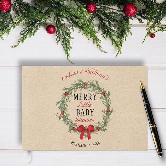 Livre D'or Merry Little Christmas Baby Shower