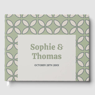 Livre D'or Mid Century Mod Retro Mariage Olive Green