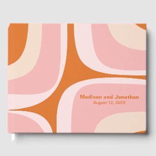 Livre D'or Mid Century Moderne Rétro Groove rose et orange