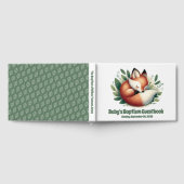 Livre D'or Mignonne Fox dormir en Feuille Baby Baptism (Complet)