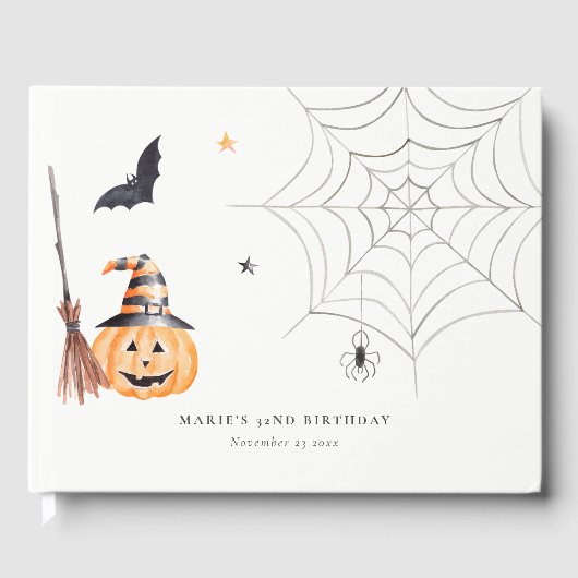 Livre D'or Mignonne Halloween Citrouille Spiderweb N'importe  (Recto)