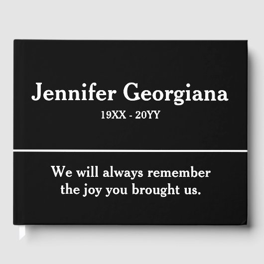 Livre d'or Minimal & Elegant Memories (Recto)