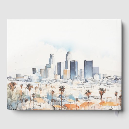 Livre D'or Minimal Los Angeles, Californie Mariage d'aquarell (Verso)