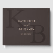 Livre D'or Minimalist Brown Monogram Modern Wedding (Recto)