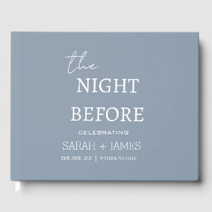 Livre D'or Minimaliste Dusty Blue la nuit avant le Mariage