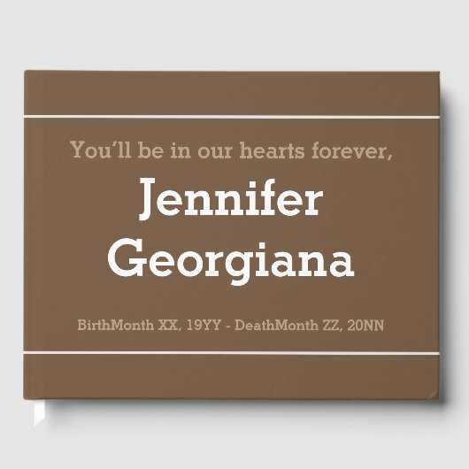 Livre d'or minimaliste et simple (Recto)