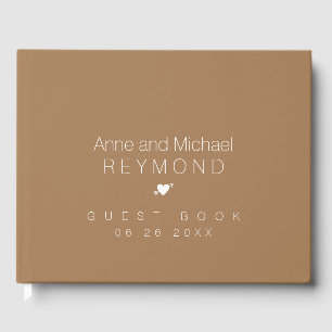 Livre d'or minimaliste mariage brun clair