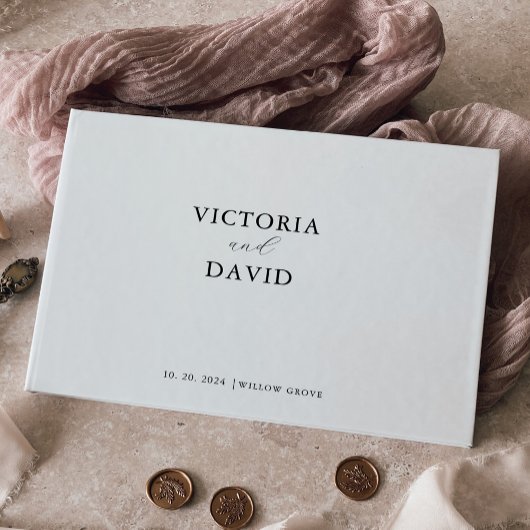 Livre d'or minimaliste Mariage moderne Gold Foil