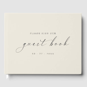 Livre d'or minimaliste moderne ivoire pour mariage