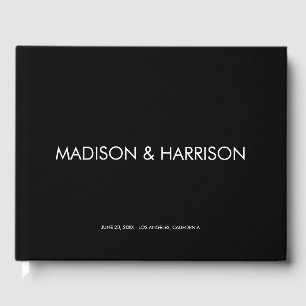 Livre D'or Minimaliste noir coutume moderne simple Mariage