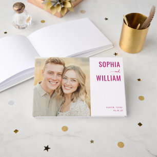 Livre D'or Minimaliste Photo Magenta Joyeux