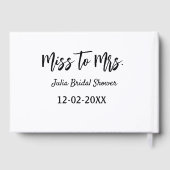 Livre D'or Miss à Mrs enterrement de vie de jeune fille éléga (Verso)