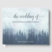 Livre D'or Misty Blue Mountains & Pines Rustic Mariage (Recto)