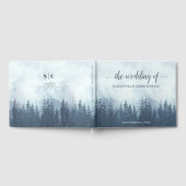 Livre D'or Misty Blue Mountains & Pines Rustic Mariage (Complet)