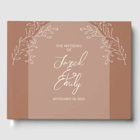 Livre D'or Mocha Brown Floral Arch Mariage (Recto)