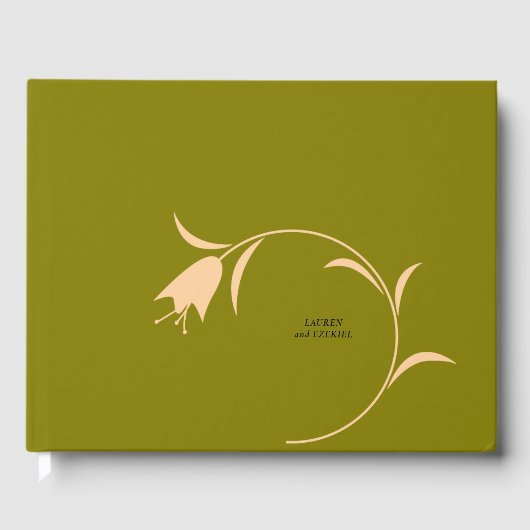 LIVRE D'OR MOD PEACH & OLIVE TULIP MARIAGE (Recto)