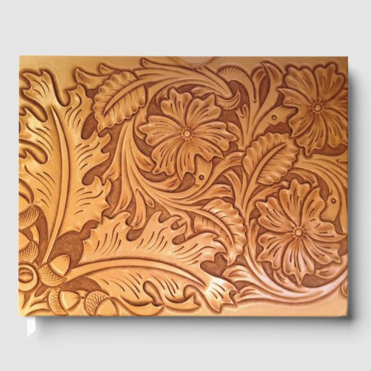 Livre D'or Mode cowboy marron rustique cuir western (Recto)