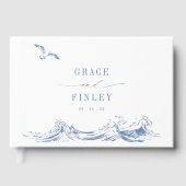 Livre D'or Modern Elegant Coastal Chic Blue Wedding (Recto)