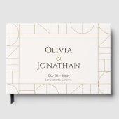 Livre D'or Modern Gold Ornaments Cream Wedding (Recto)