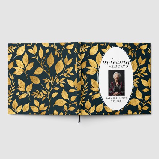 Livre D'or Modern In Loving Memory Foam Board with Photo (Complet)