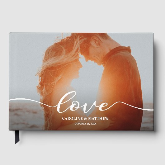 Livre D'or Modern Love Script Photo Wedding (Recto)
