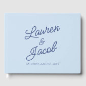 Livre D'or Modern Minimal Minimalist Blue Wedding (Recto)