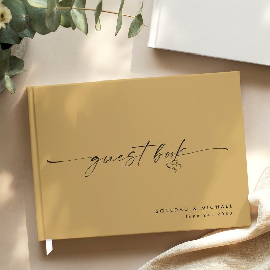 Livre D'or Modern Minimalist Gold Script Wedding