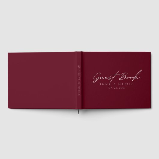 Livre D'or Modern & Minimalist Maroon Script  Wedding (Complet)